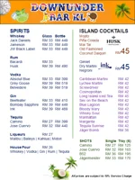 Drinks Menu