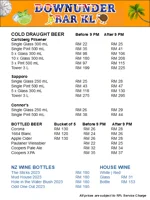 Drinks Menu