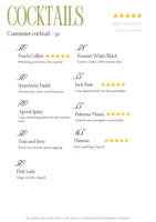 Drinks Menu